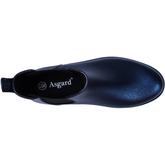 Women Starry Blue Pointed Toe Waterproof Chelsea Double Elastic Ankle Rain Boots - Picture 5 of 7